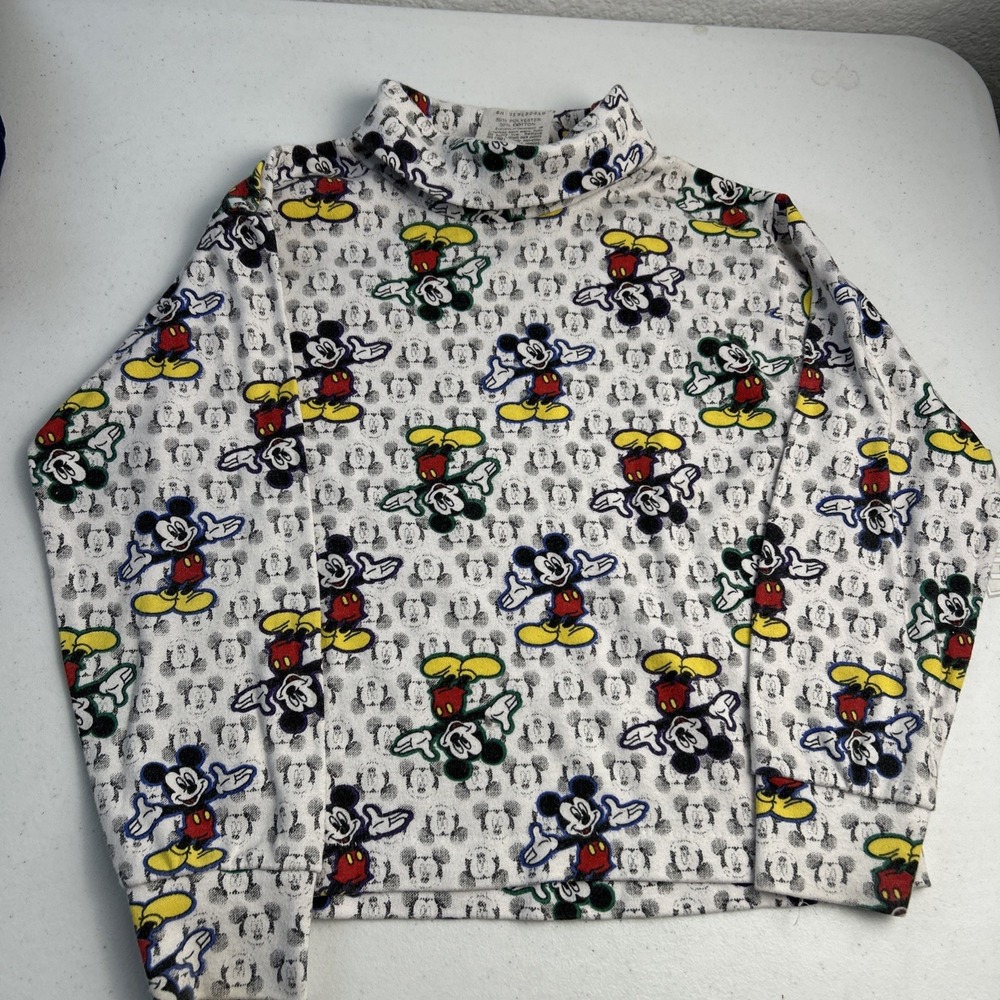 Mickeys Stuff For Kids Mickey Mouse Turtle Neck Long Sleeve - Sz 5/6 Vintage